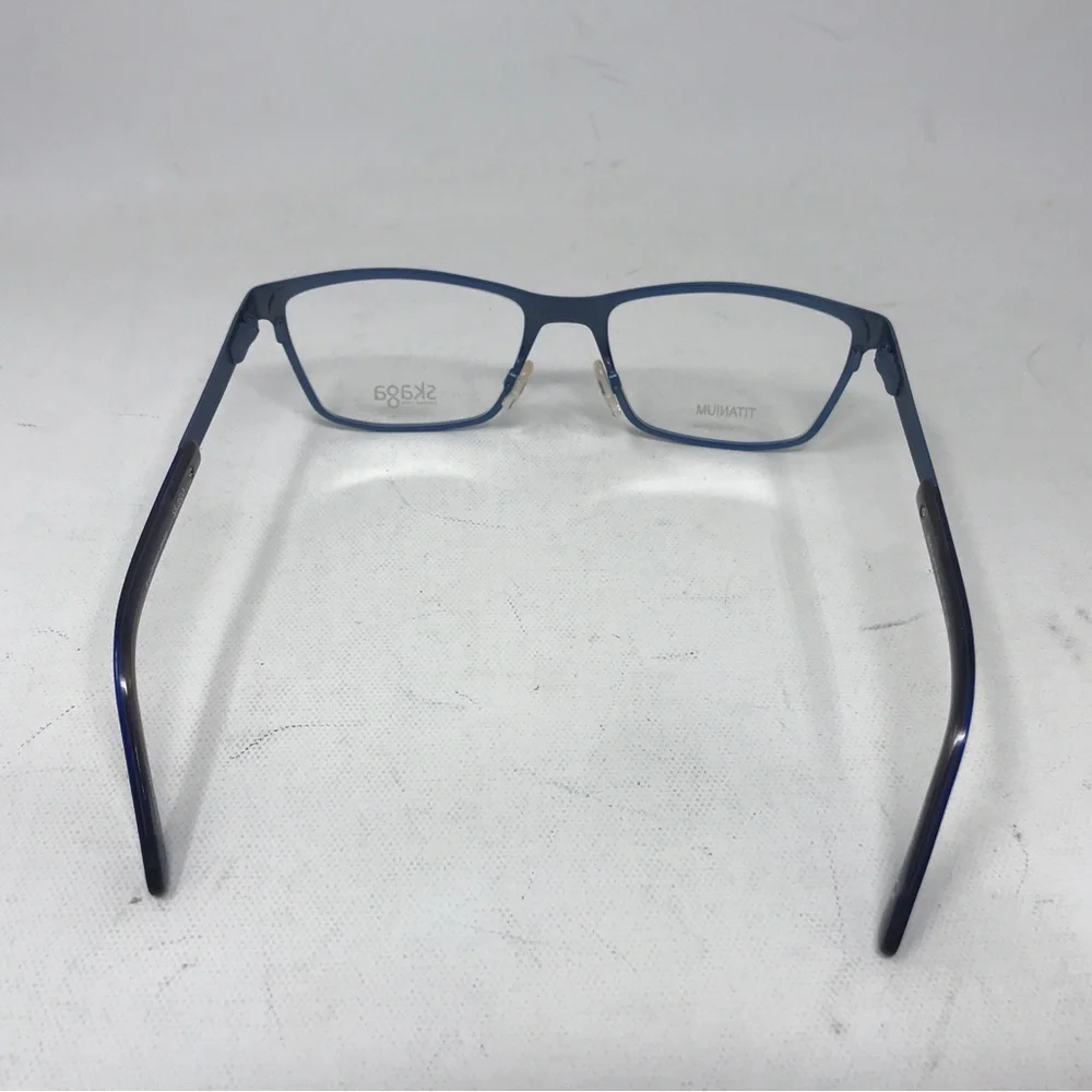 Skaga 2506-U JUVA Rectangle Titanium Glasses, Women's Adult Size - Blue w/Case